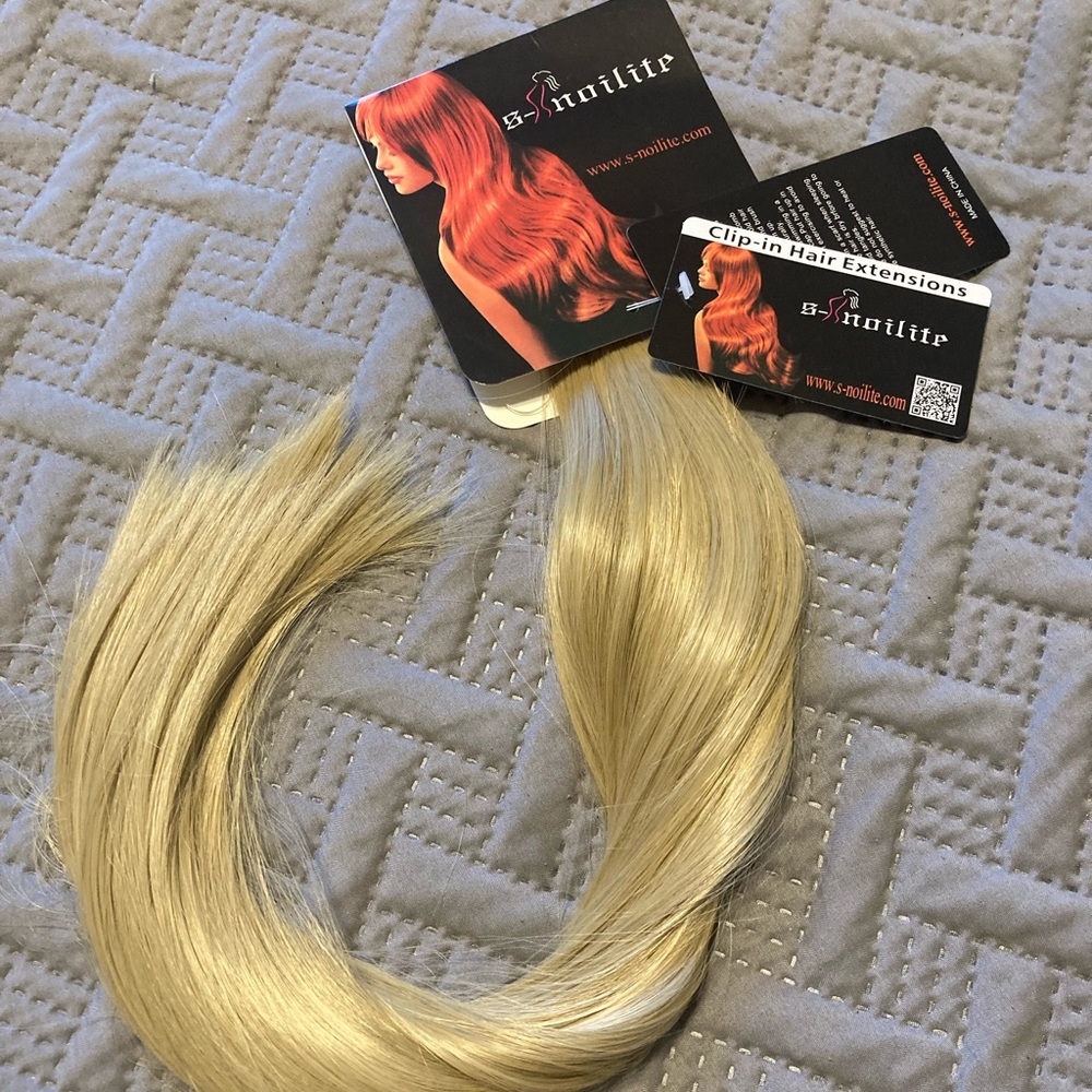 20” Ash Blond Clip In Hair Extensions